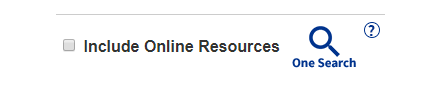 Include Online Resources checkbox OneSearch.